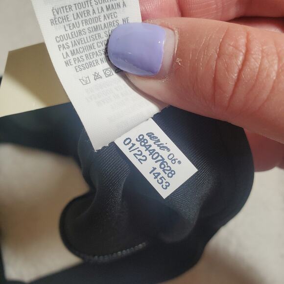 Aerie Black Swim Bikini FULL Set Scoop Top Solid Color Women's Large NEW - Picture 10 of 11